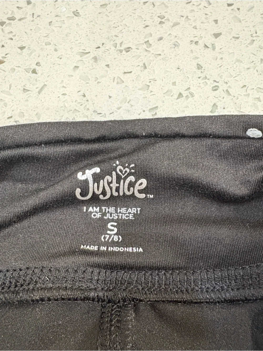 Justice Active Girls black leggings size 7/8